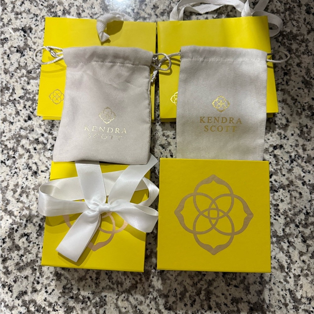 Kendra Scott Yellow Gift Boxes with White Ribbon